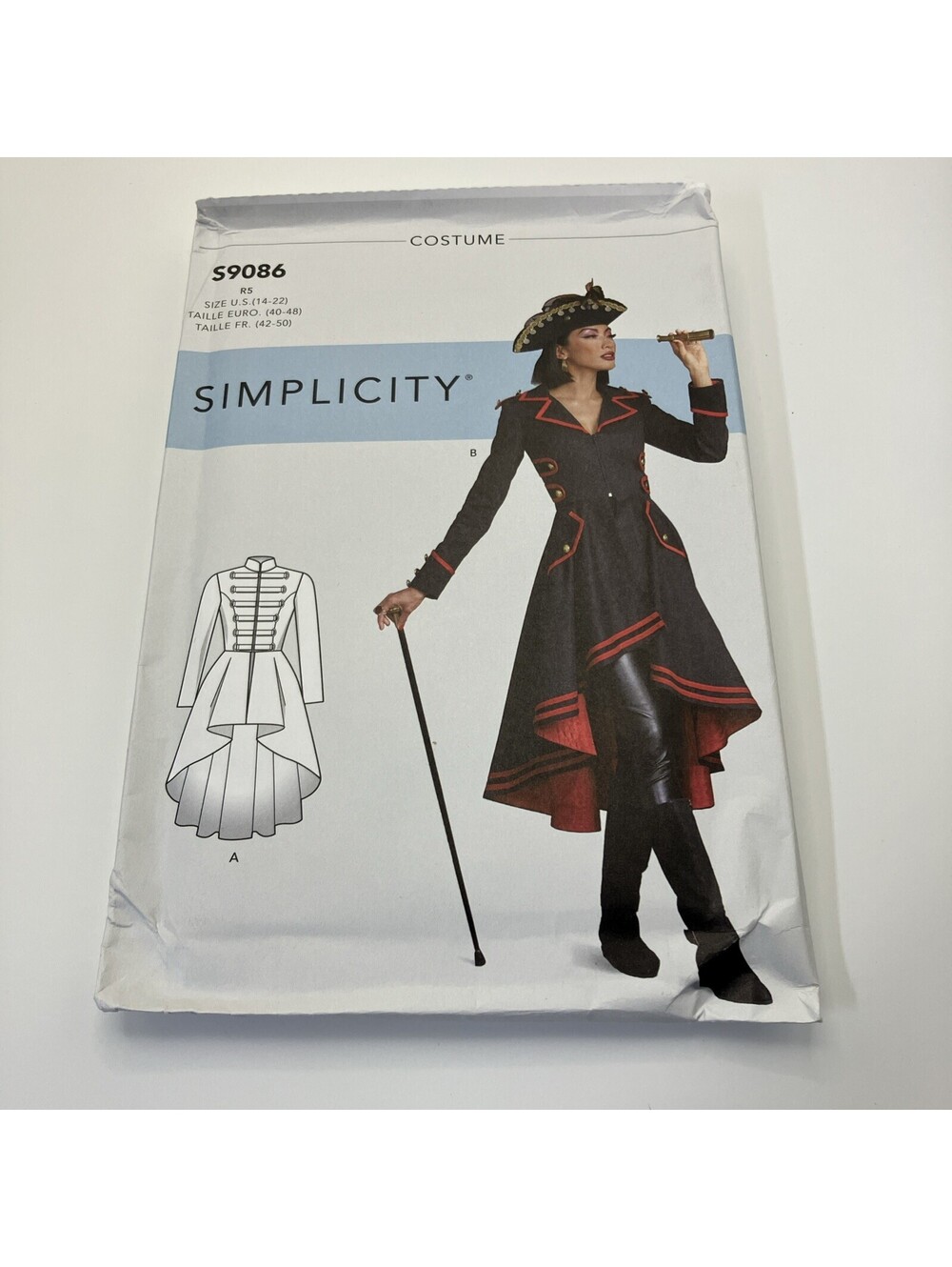 Simplicity S9086 Steampunk Victorian Goth Pirate Costume Coat Sz 14-22 UNCUT